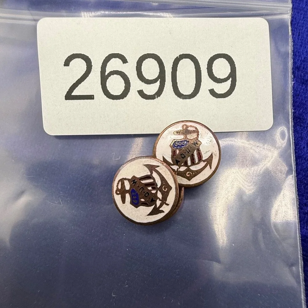 Vintage Ancient Order of United Workman Cufflinks Enamel Gold Tone